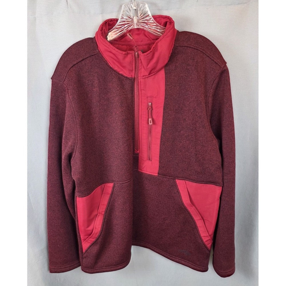 Reel Life 1/4 Zip Fleece Pullover Jacket. Men's Medium. Red Black‎